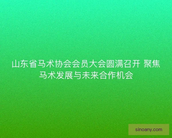 山东省马术协会会员大会圆满召开 聚焦马术发展与未来合作机会 山东省马术协会会员大会圆满召开 聚焦马术发展与未来合作机会